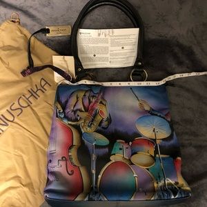 ANUSCHKA purse Hand Painted vintage Orchestra purse